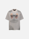 DAXUEN Distressed stripe graphic t-shirt