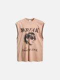 Distressed Sunglasses Peach Tee