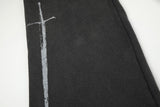 DAXUEN washed dark blue-grey wide-leg sweatpants with sword graphic