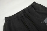DAXUEN washed dark blue-grey wide-leg sweatpants with sword graphic