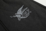 DAXUEN washed dark blue-grey wide-leg sweatpants with sword graphic