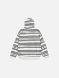 DAXUEN Distressed text oversized hoodie with stripes