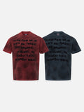 DAXUEN Short-sleeved crew neck T-shirt with text print