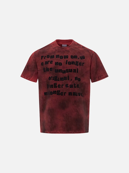 DAXUEN Short-sleeved crew neck T-shirt with text print