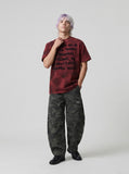 DAXUEN Distressed Text Print T-Shirt - DAXUEN — model photo