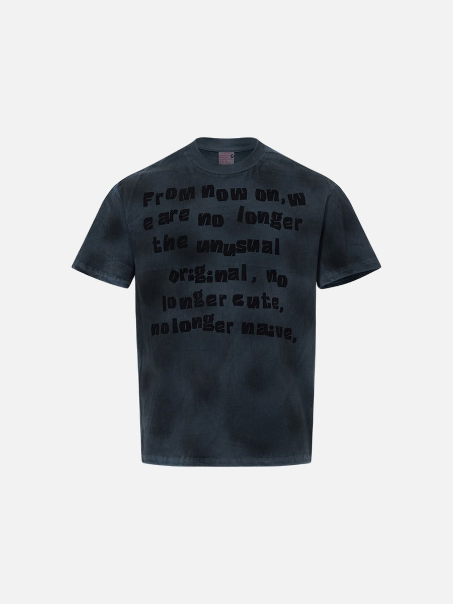 DAXUEN Short-sleeved crew neck T-shirt with text print