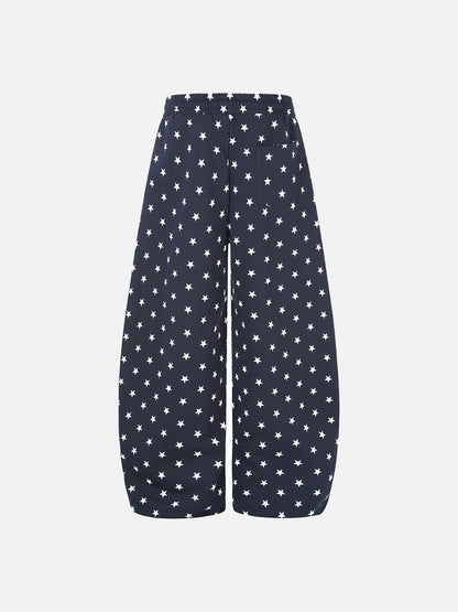 DAXUEN white and black star print wide-leg pants