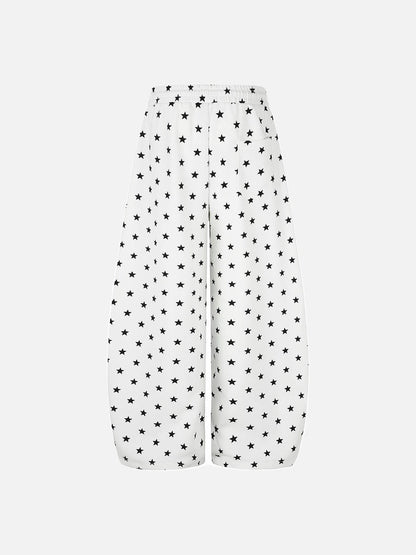 DAXUEN white and black star print wide-leg pants