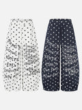 DAXUEN white and black star print wide-leg pants