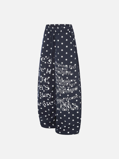 DAXUEN white and black star print wide-leg pants