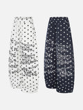 DAXUEN white and black star print wide-leg pants