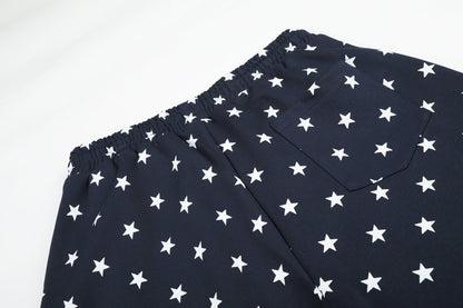 DAXUEN white and black star print wide-leg pants