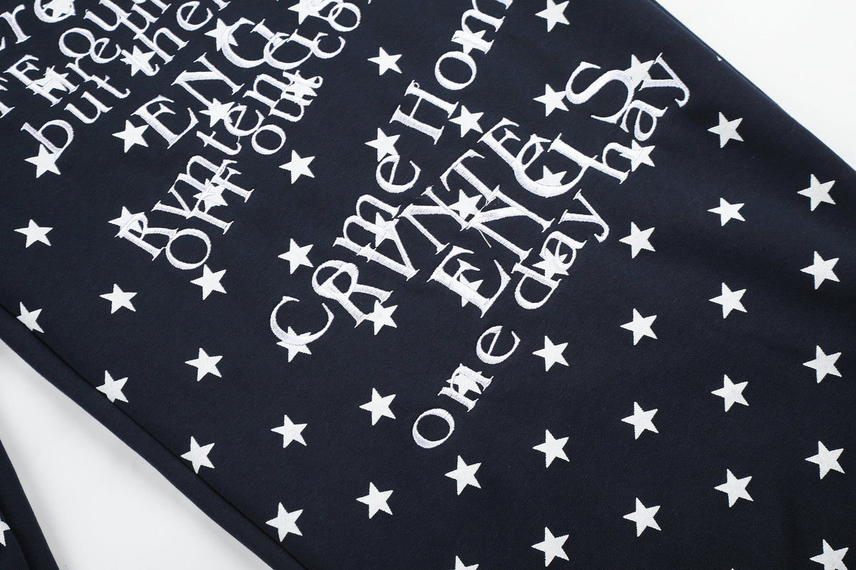 DAXUEN white and black star print wide-leg pants