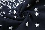 DAXUEN white and black star print wide-leg pants