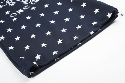DAXUEN white and black star print wide-leg pants