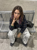 DAXUEN Distressed tie-dye loose-fit pants — model photo