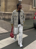 DAXUEN Distressed tie-dye loose-fit pants — model photo