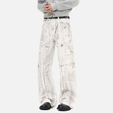 DAXUEN Distressed tie-dye loose-fit pants