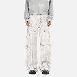 DAXUEN Distressed tie-dye loose-fit pants