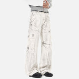 DAXUEN Distressed tie-dye loose-fit pants
