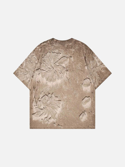 DAXUEN Distressed tie-dye oversized t-shirt