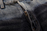 DAXUEN two-tone distressed wide-leg denim jeans