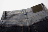 DAXUEN two-tone distressed wide-leg denim jeans