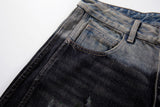 DAXUEN two-tone distressed wide-leg denim jeans