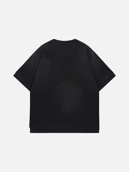 DAXUEN Distressed typewriter print short-sleeved T-shirt