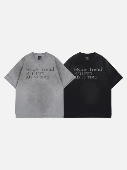 DAXUEN Distressed typewriter print short-sleeved T-shirt