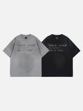 DAXUEN Distressed typewriter print short-sleeved T-shirt
