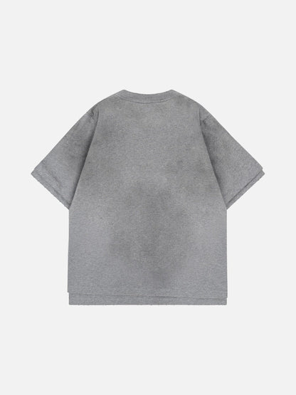 DAXUEN Distressed typewriter print short-sleeved T-shirt