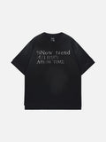 DAXUEN Distressed typewriter print short-sleeved T-shirt