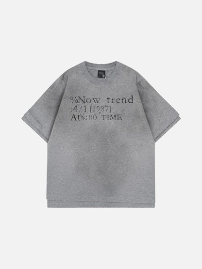DAXUEN Distressed typewriter print short-sleeved T-shirt