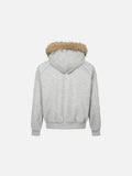 DAXUEN grey marl hoodie with distressed Union Jack graphic