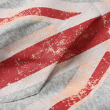 DAXUEN grey marl hoodie with distressed Union Jack graphic