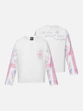 DAXUEN white long-sleeve distressed Union Jack graphic tee