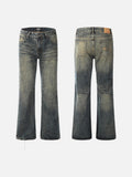 DAXUEN faded vintage blue distressed micro-flare jeans