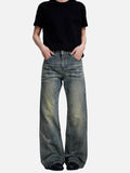 DAXUEN faded vintage blue distressed micro-flare jeans