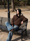 DAXUEN medium wash blue distressed wide-leg jeans — model photo