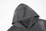 DAXUEN washed black distressed vintage panel hooded sweatshirt