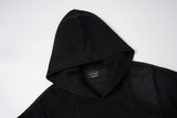 DAXUEN washed black distressed vintage panel hooded sweatshirt