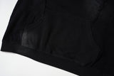DAXUEN washed black distressed vintage panel hooded sweatshirt