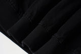 DAXUEN washed black distressed vintage panel hooded sweatshirt