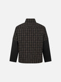 DAXUEN brown and black plaid shirt with distressed graphic