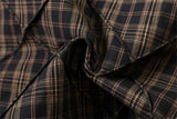 DAXUEN brown and black plaid shirt with distressed graphic