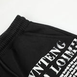 DAXUEN black distressed white graphic wide-leg sweatpants
