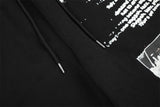 DAXUEN black distressed white graphic wide-leg sweatpants