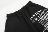 DAXUEN black distressed white graphic wide-leg sweatpants