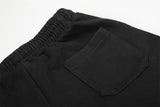 DAXUEN black distressed white graphic wide-leg sweatpants